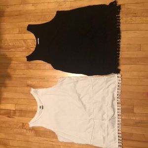Black and white tank tops